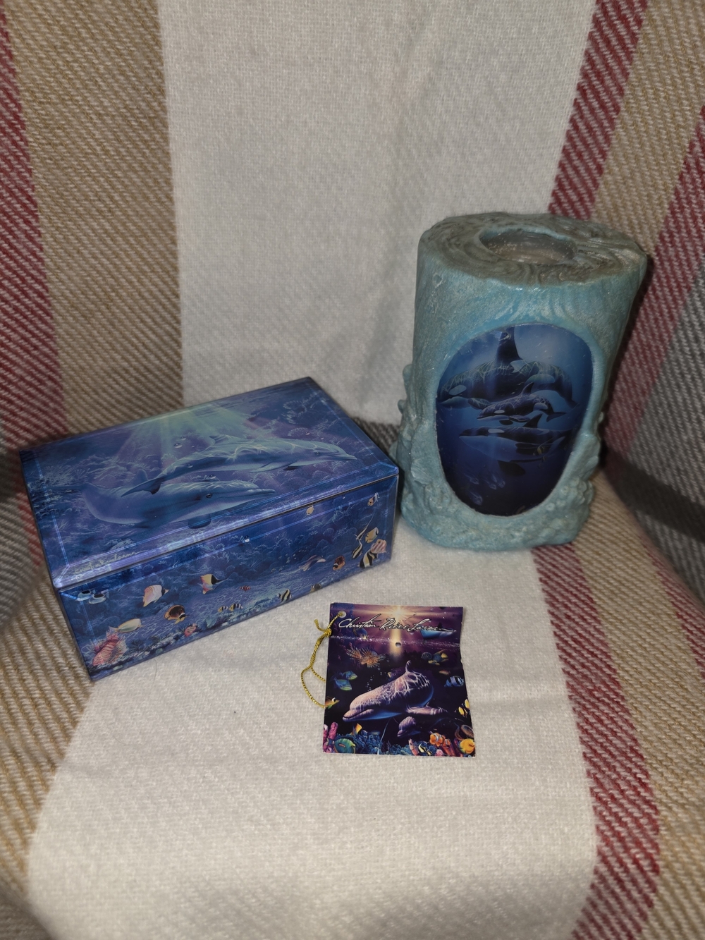 Vintage Christian Riesse Lassen Music Box And Candle